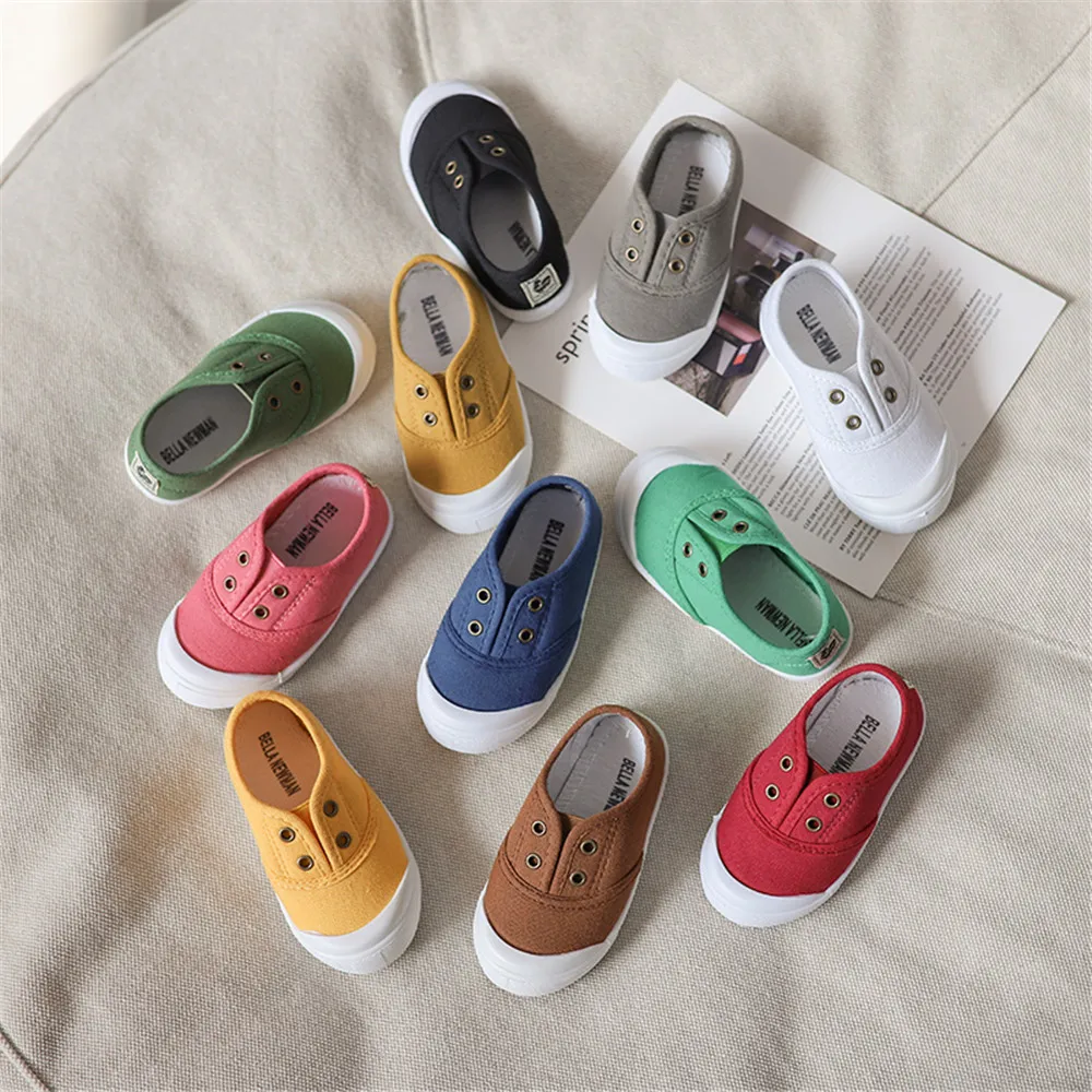 

Baby Boy Girl Canvas Shoes Kids Casual Sneakers Children Running Sports Soft Shoes Candy Colors New Trend Fashion Shoes For Boys