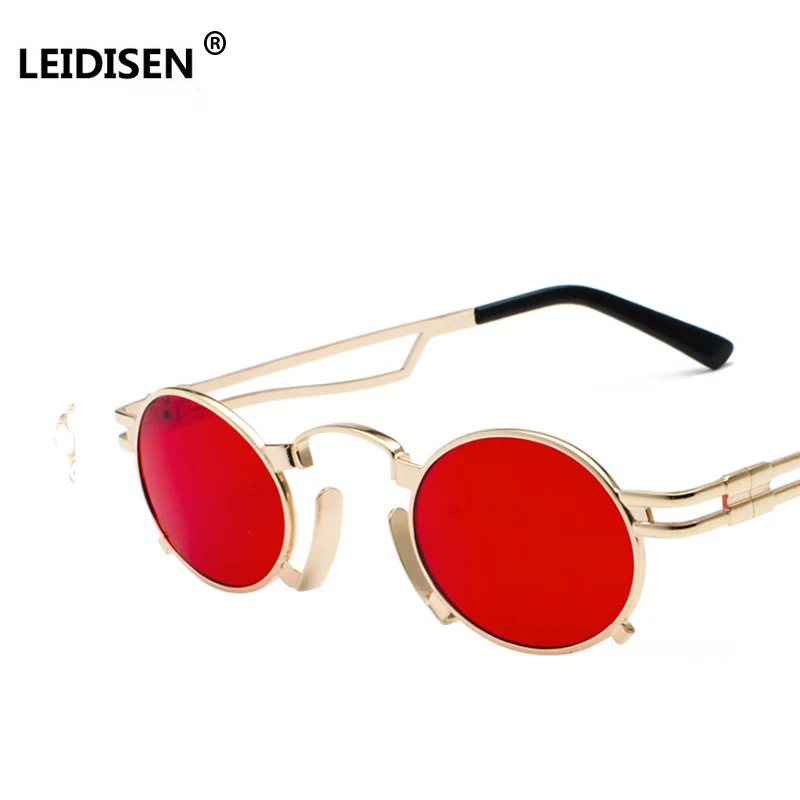 LEIDISEN модные стимпанк Солнцезащитные очки Мужские овальные ...