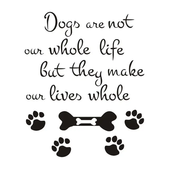 Dogs Paw Print and Bone Wall Stickers Quotes Removable House Decoration ...