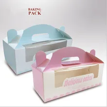 Цена на продажу хлебобулочная прямоугольная упаковочная коробка с видимость через окно, коробка пончика упаковочная коробочка для кондитерских изделий