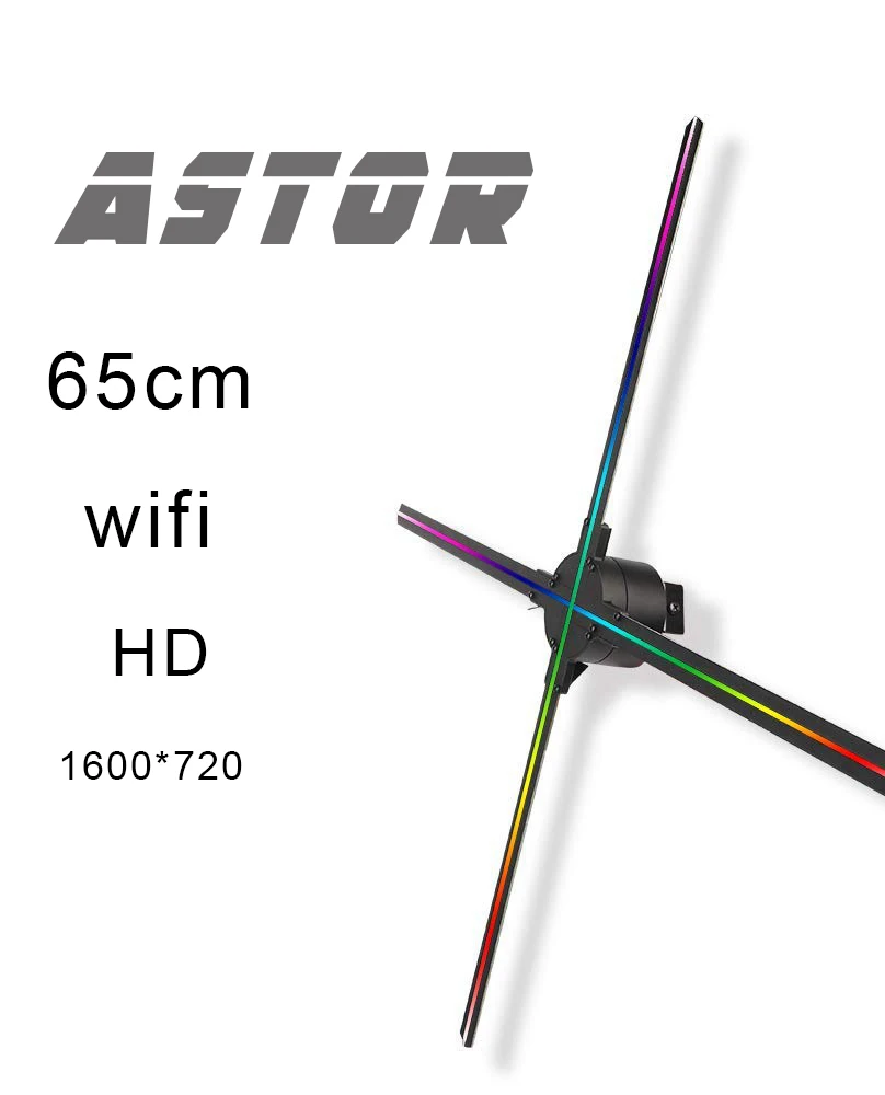 

65CM Wifi 3D Holographic Projector Fan Hologram Player LED Video Display Fan Advertising Light APP Control