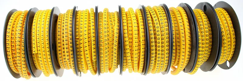 500 шт./лот EC 0 1 2 1.5мм2 3 QRSTUVWXYZ английская буква гибкий рукав печати этикетка Сетевой