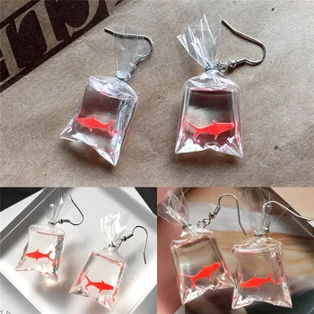 

Cute Koi Fish Water Bag Dangle Earrings For Women New Trendy Girls Brincos Anti Allergy Graceful Joker Eardrop