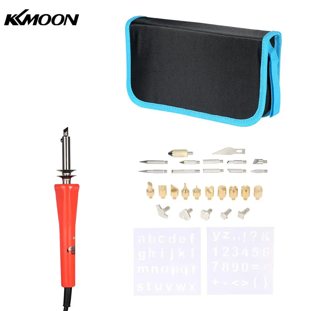 

KKmoon 30W 37PCS Solder Iron Wood Burning Kit Pyrography Tool Set Kit Woodburning Tips Hobby Craft Soldering Iron Pen Tools