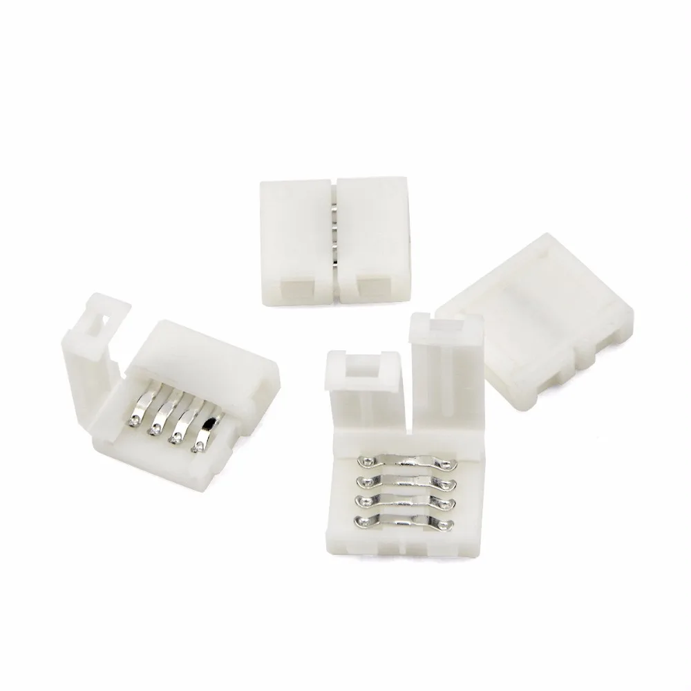 

5Pcs 4 pin LED Strip Light Connector 10mm PCB Board Strip to Strip No Soldering Easy Connector Buckle For 5050 RGB Strip Light