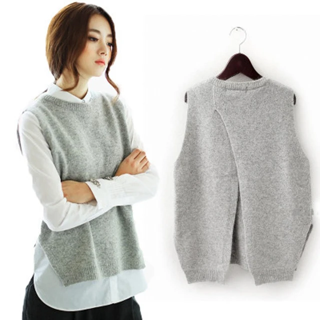 Pull sans manche cachemire femme Clearance