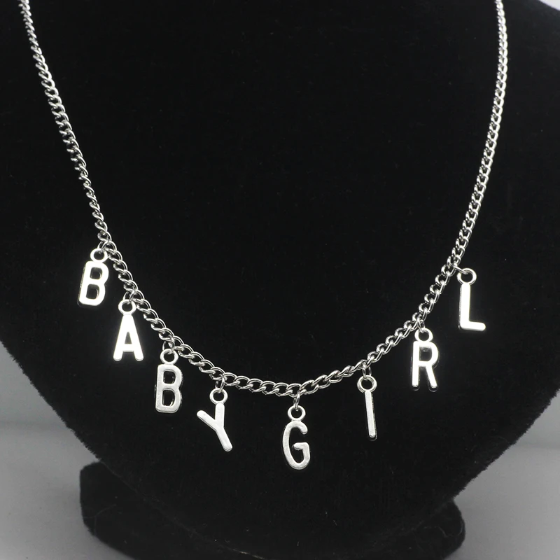 

Personality Alloy Necklace High Quality "Baby girl" Letter Necklaces Jewelry Factory Price for Women YP6912