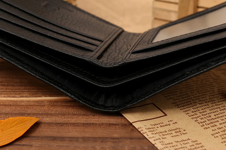 JINBAOLAI Simple Men Wallets Leather Genuine Card Holder Wallet Solid Short Male Purse Business Brand Wallets for men carteira