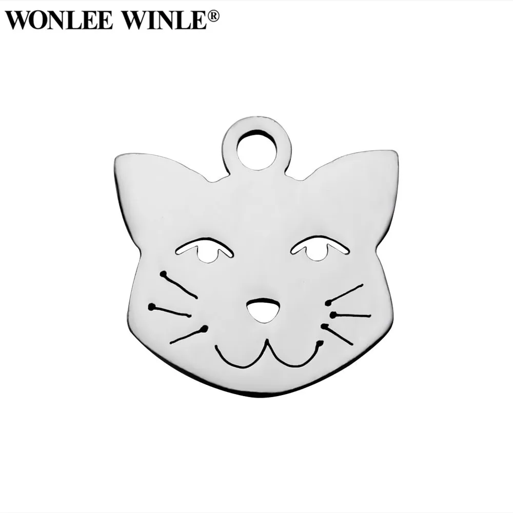 Wonlee Winle DIY полностью отполированная нержавеющая сталь 316l Love my Cat Pets подвески для