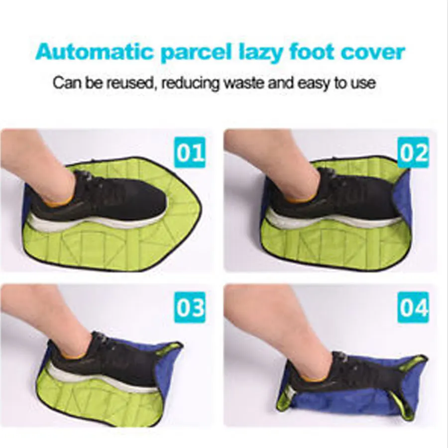 1 пара Handsfree автоматический шаг для носков ботинок крышка многоразовые бахилы Прочный портативный Бахилы ковровое покрытие