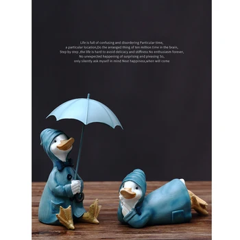 

Cute Animal Crafts Resin Duck Miniatures Figurine Creative Fairy Garden Decoration Tabletop Furnishing Articles Wedding Gifts