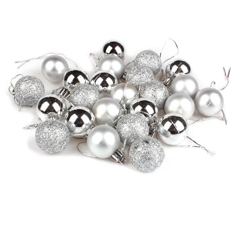 24Pcs/Lot Christmas Tree Ball Baubles Xmas Party Wedding Hanging Ornament Christmas Decoration Supplies 10 Colors