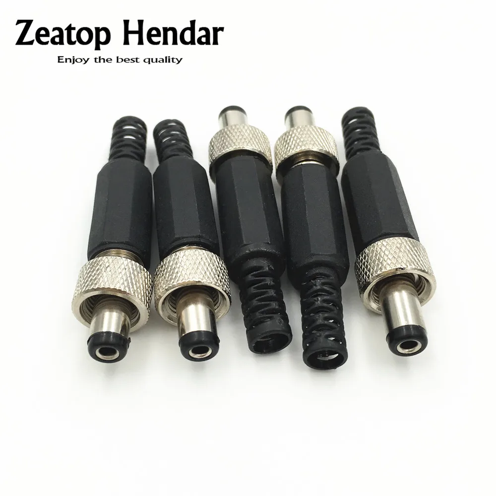 200Pcs Lockable 5.5mm x 2.1mm DC Male Power Plug with Screw Nut Locking