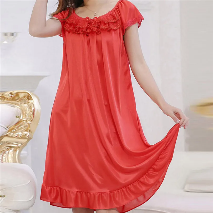 2019 New Summer Women Sexy Solid Nightdress Lingerie Loose Women Sleepwear Nightwear Autumn Sexy Pajamas #E09 (36)