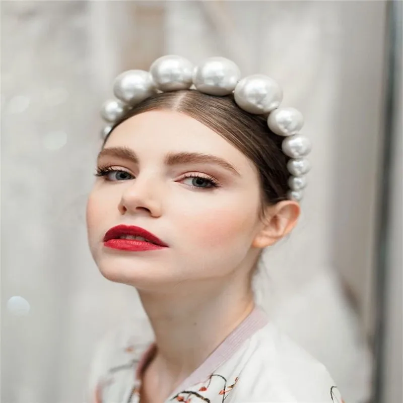 

Big Pearl Headband For Women Headwear Hair Jewelry for Girls Hair Accessorie Party Gift Drop Shipping