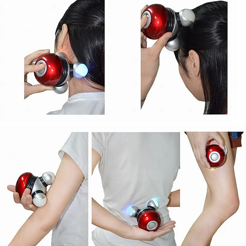Электрический портативный Вибрационный массажер с аккумулятором для всего тела, стимулятор мышц, массаж шеи, талии, спины, плеч, светодиодный светильник