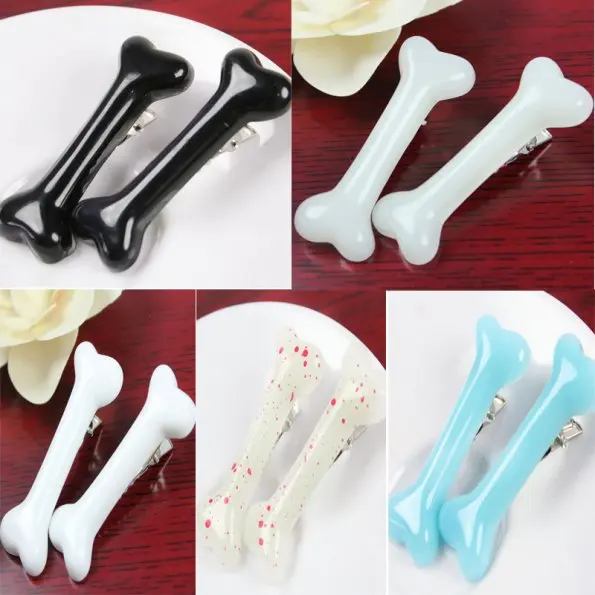 bow hair clip 1 Pair Colorful Fashion Lovely Women Gril Headwear Barrettes Hair Band Accessories Vivid Dog Bone Hair Clips Side Hairpin alice headband