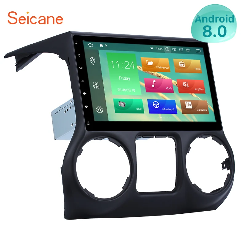 

Seicane 10.1 Inch Android 8.1/8.0 GPS Navigation Stereo 1024*600 Radio for 2011-2017 JEEP Wrangler Bluetooth Mirror Link WIFI