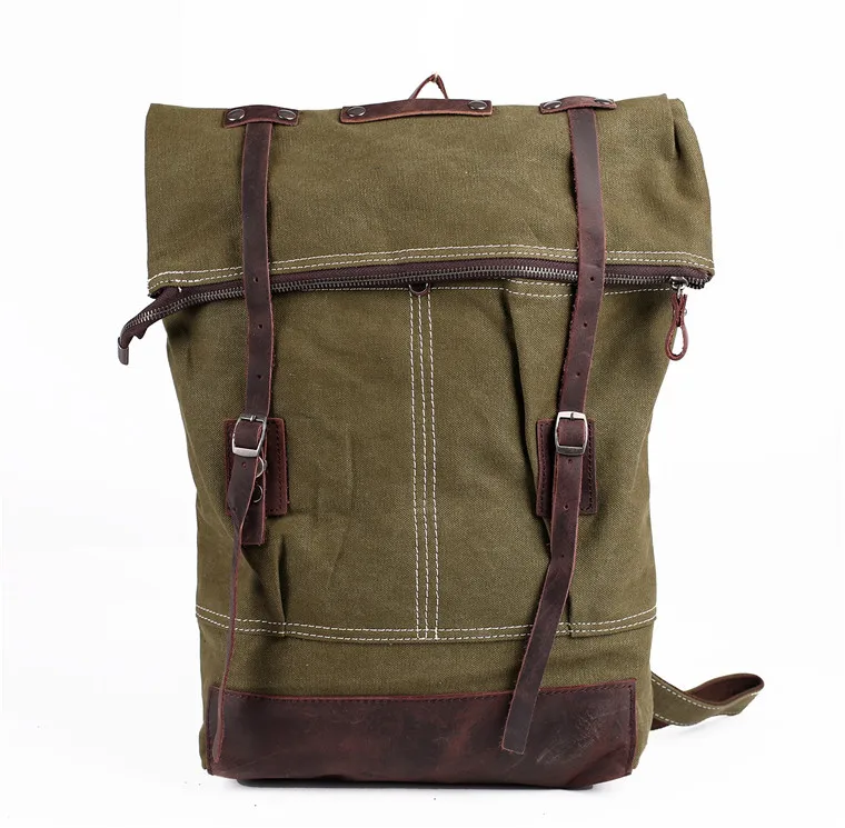 

2018 New Multifunction Fashion Men Backpack Vintage Canvas Backpack Leather School Bag Neutral Portable Wearproof Travel Bag