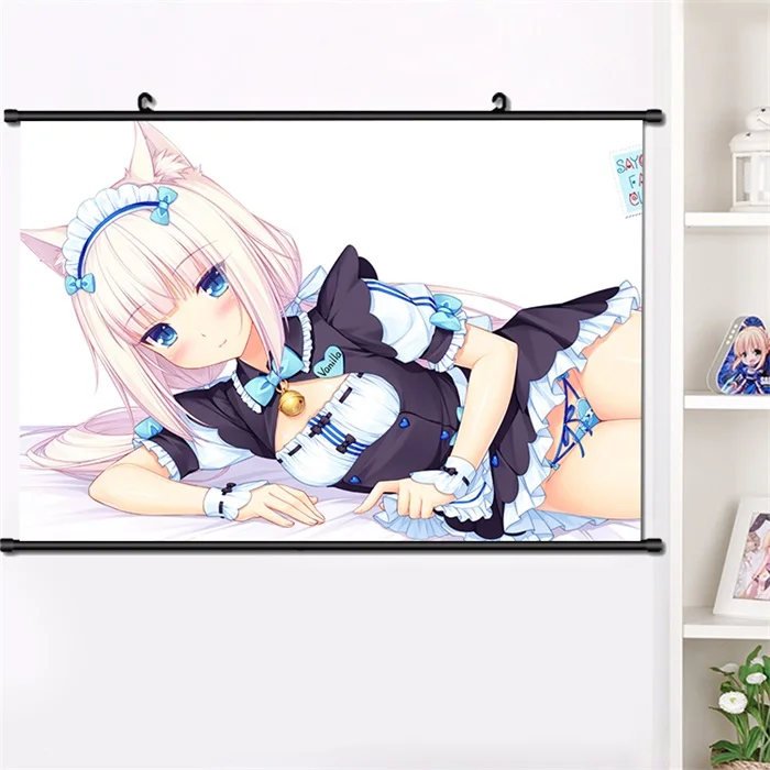 Аниме NEKOPARA Chocolat ванильный Azuki кокосовый настенный Свиток Плакат манга настенные подвесные плакаты модное украшение дома 40*60 см - Цвет: R