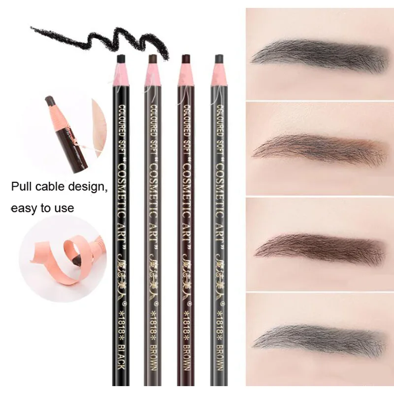 

Pull Eyebrow Pencil Make Up Tool Maquiagem Pencil Brush Eyebrow Shadows Makeup Beauty for eyebrows stencil sourcil