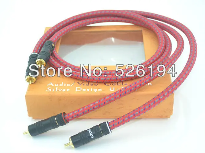 

Free shipping Pair Liton 99.99% OFC pure copper RCA audio cable with Gold plated RCA plug