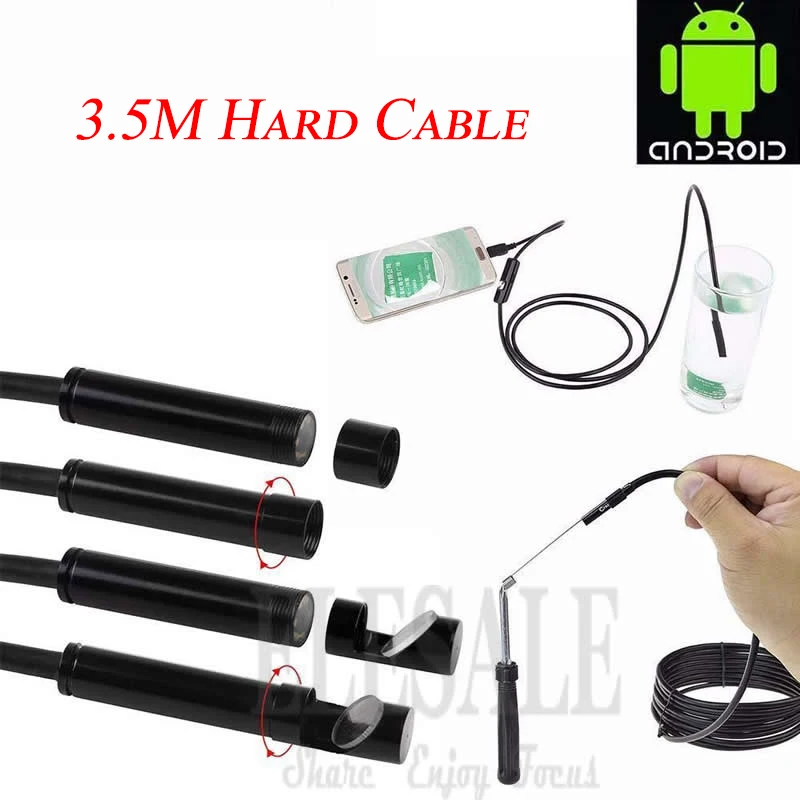 

5.5mm 3.5M Hard Cable Android Endoscope Camera Waterproof Borescope Inspection Camera Hard Tube For Android Phone Samsung