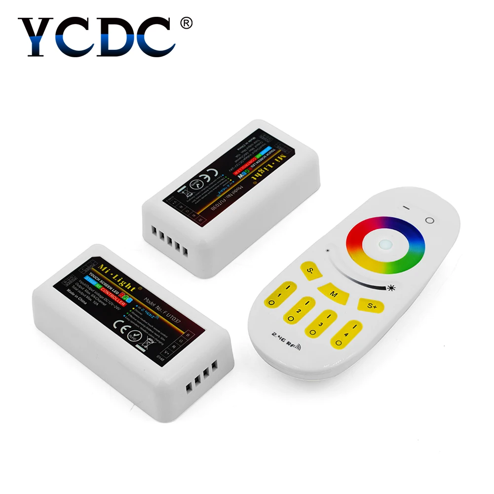 

RGB/RGBW LED Strip Touch Screen Dimmer 2.4G RF Wireless Remote Control System Wifi Control Bulb Light 4-Zone Controller