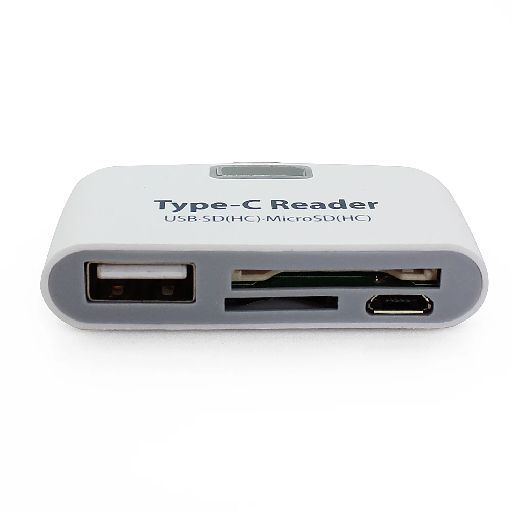 4-в-1 концентратор USB Type C Micro USB OTG разветвитель мульти Функция концентраторы USB-C USB 2,0 Порты и разъёмы SD/TF Card Reader слот для ПК смарт-телефон