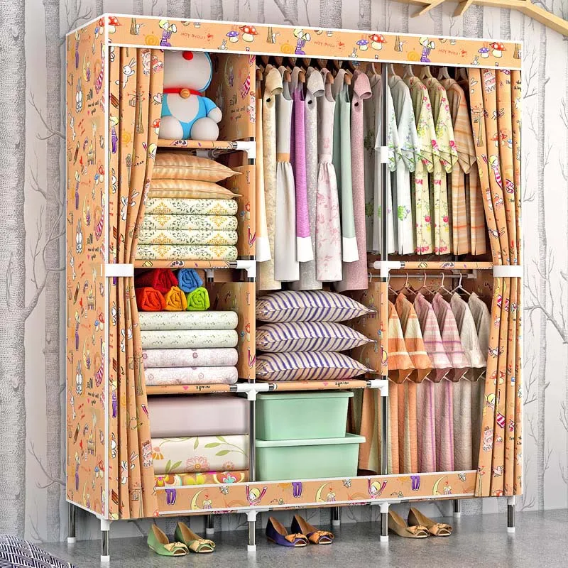 Fashion beautiful cloth wardrobe 25MM steel pipe Combination wardrobe Large capacity multifunctional storage cabinet Furniture Fashion beautiful cloth wardrobe 25MM steel pipe Combination wardrobe Large capacity multifunctional storage cabinet Furniture