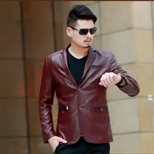 Lager Размер Мужская одежда мужской короткий параграф тонкий повседневный кожаный костюм куртка/S-5XL