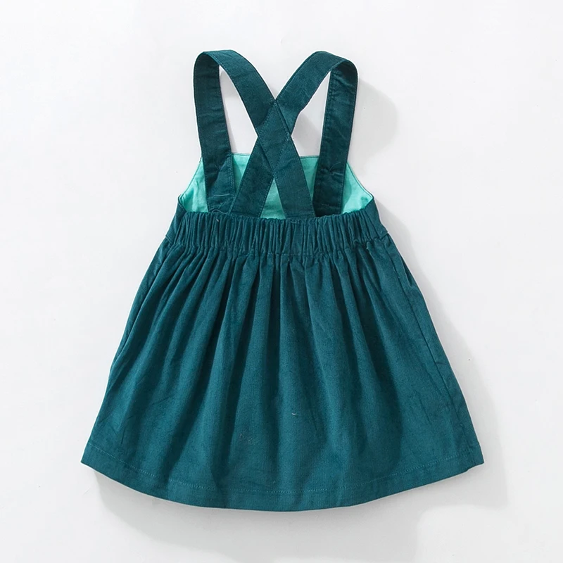 Новые осенние платья для девочек свободные вельветовые платья стрейч одежда с вышивкой в виде голубя, милое осеннее платье-майка для детей от 2 до 7 лет