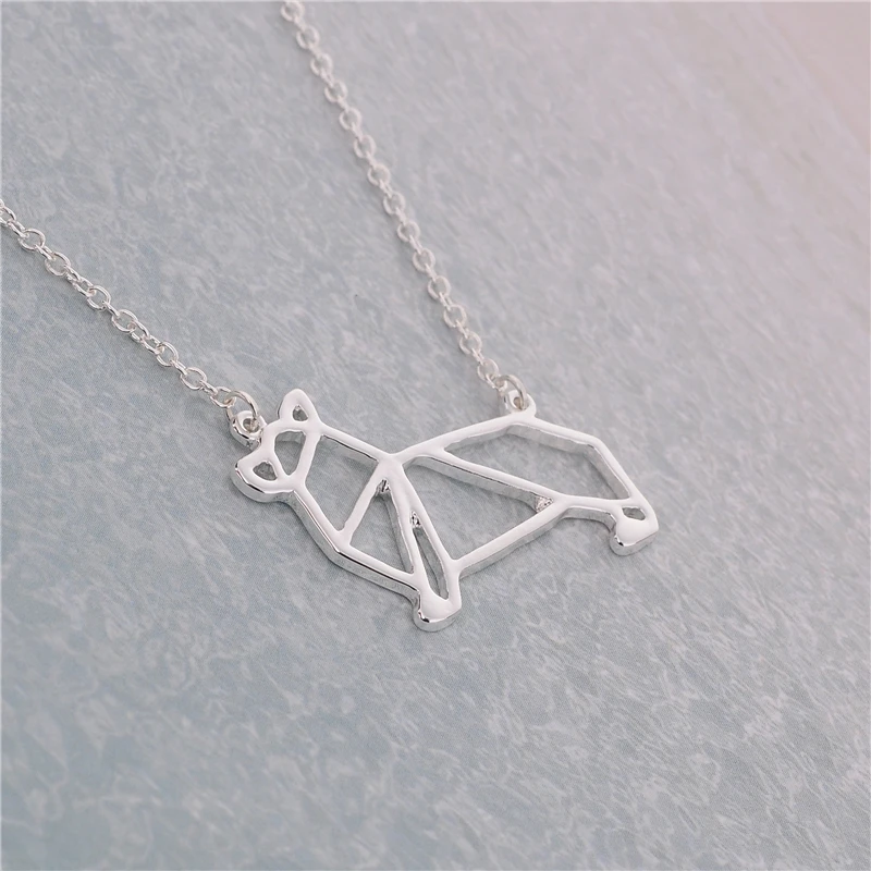 

Newest Unique Origami Corgi Necklace Corgi Dog Necklace Geometric Origami Jewelry For Animal Lovers Gift