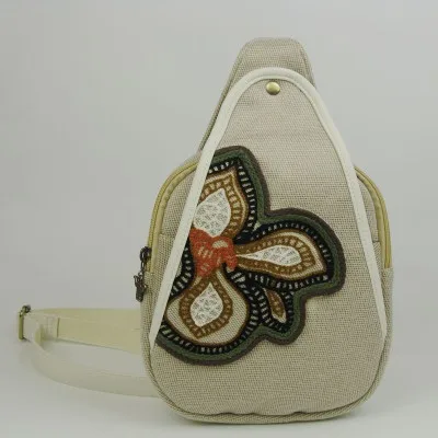 

Hot National Embroidery Chest Packs Travel!Nice Floral embroidered Lady Shopping chest bags Multi-use Small mobile&changer bags