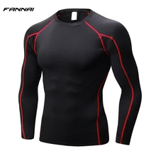 Мужская футболка Рашгард для тренажерного зала, профессиональная компрессионная Мужская футболка с длинным рукавом для бега, быстросохнущая футболка для фитнеса и футбола, Спортивная футболка