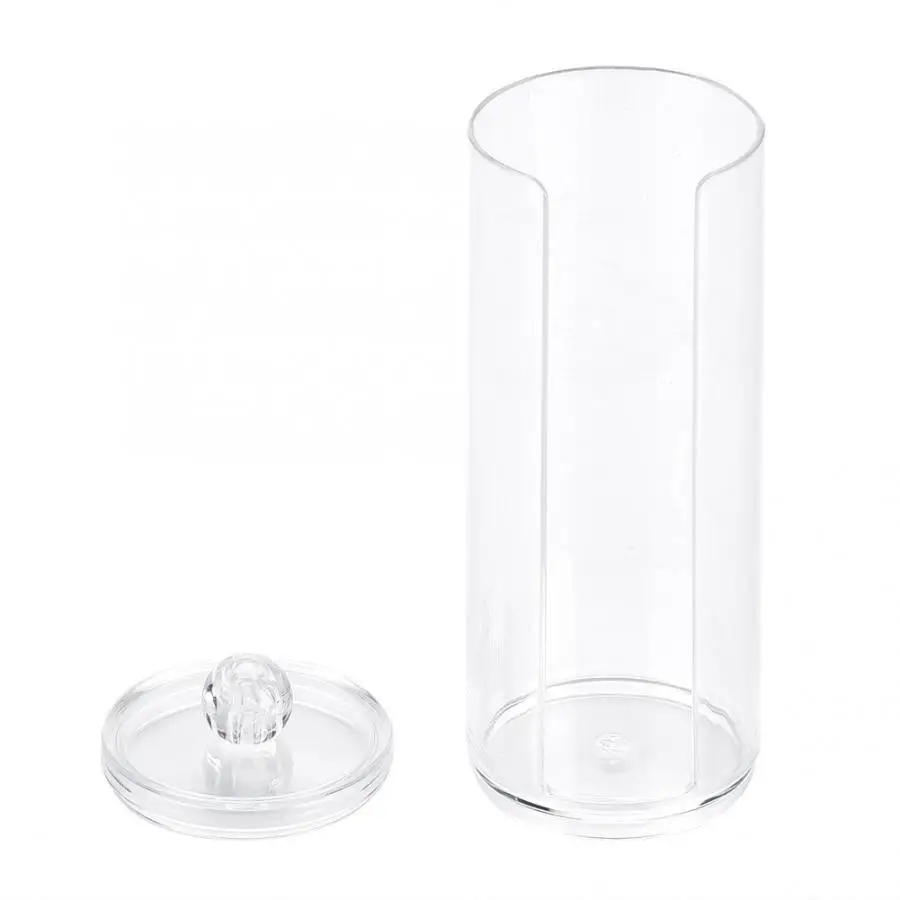 

Transparent Round Acrylic Cotton Pad Storage Case Organizer Puff Holder Container For Makeup Tools
