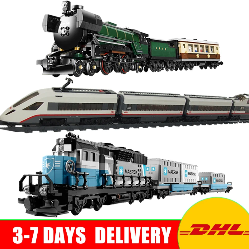 

2018 DHL Lepin21005 + 21006 +02010 Genuine Technic Ultimate Series The Maersk Train Set Building Blocks Bricks Educational