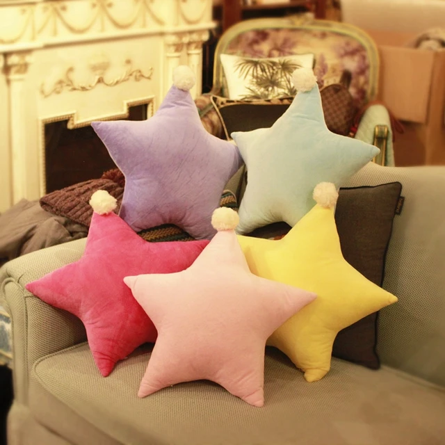 Solid-colored Sky Series Plush Pillow Stuffed Moon, Star Plush Toys Soft Cushion Nice Sofa Pillow Kawaii Christmas Gift for Girl 2