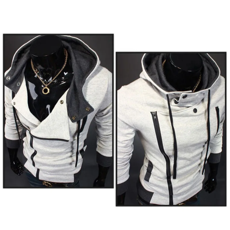 

Men Zip Up Hooded Sweatshirt Slim Fit Autumn Coat Tops Warm Outwear SSA-19ING