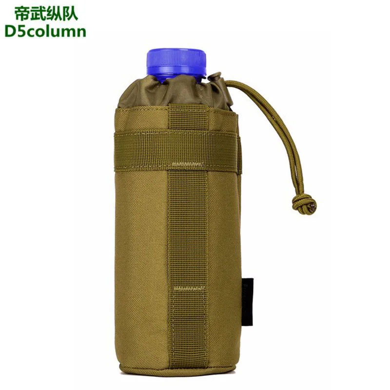 

D5Column MOLLE System Water bottle Holder drawstring Small Pouch Purse Attack Safari Army Durable Men Women Travel Equipment