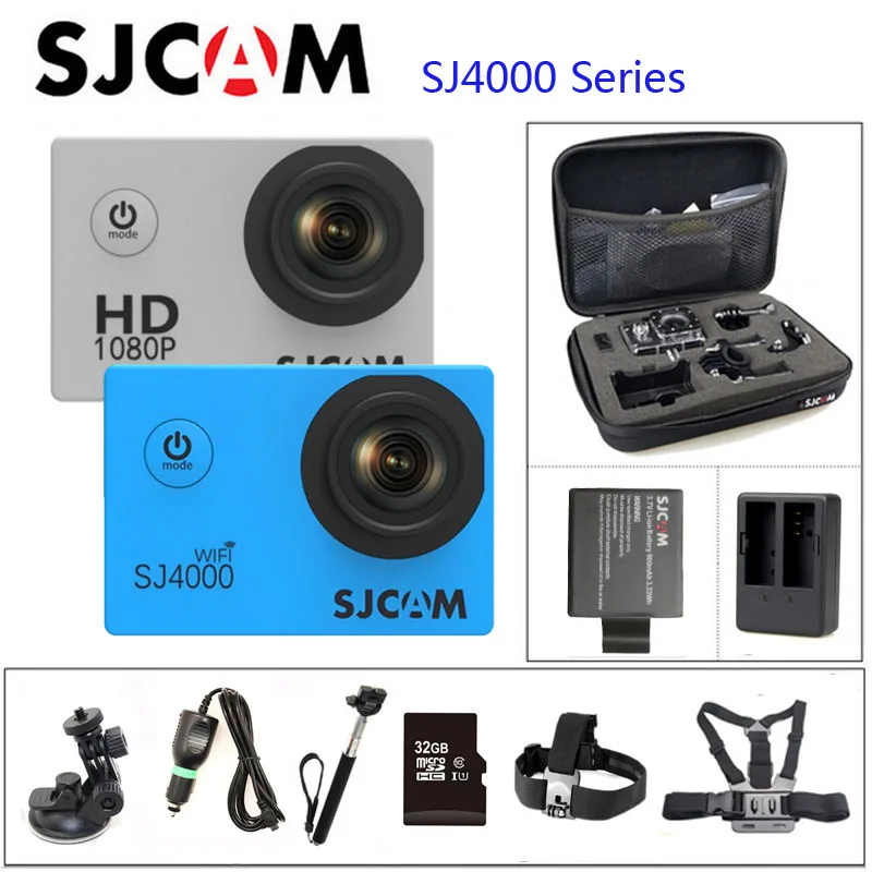 SJCAM SJ4000 серии SJ4000 и sj4000 WI-FI действие Камера 1080 P HD 2." Водонепроницаемый Камера Спорт DV разъем комплект