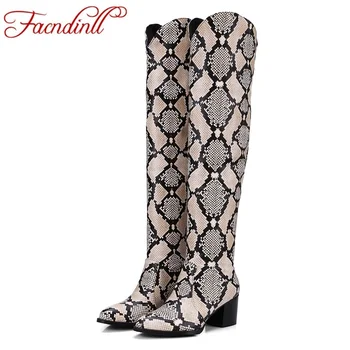 

women long boots shoes 2017 fashion high qulaity high heels square toe shoes woman over the knee high boots autumn winter shoes