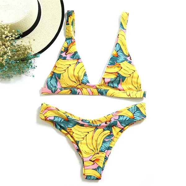PLAVKY, сексуальное летнее бикини с бананом, купальный костюм, купальный костюм, стринги размера плюс, женская одежда для плавания, бразильское бикини - Цвет: V Neck Bikini