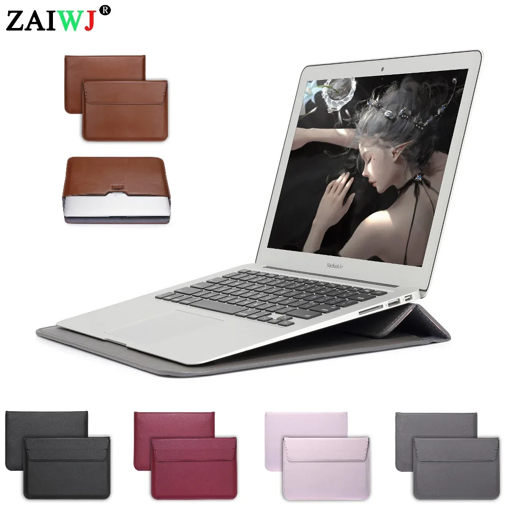 Кожаная сумка для ноутбука ZAIWJ для MacBook Air Pro retina 11 12 13 15 для Mac book Pro 13 15 дюймов с сенсорной панелью