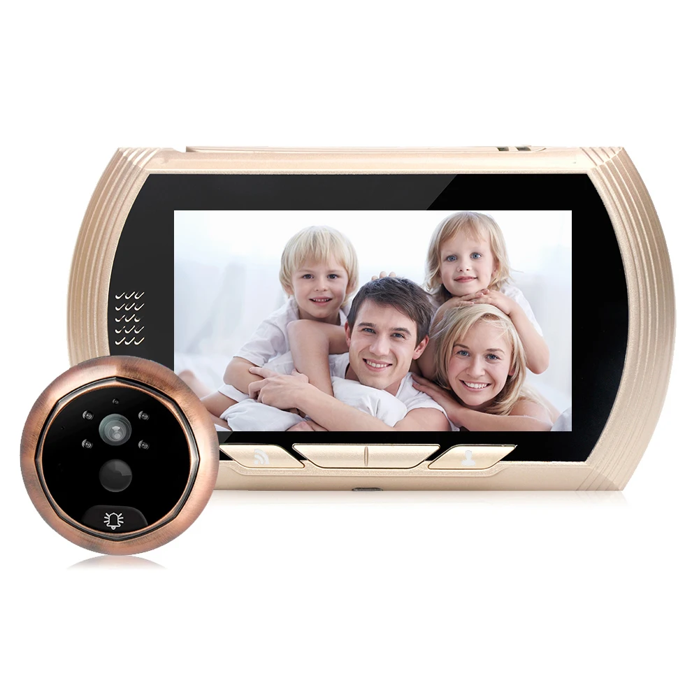 Danmini HD цветной экран умный дверной звонок зритель 4,3 дюймов цифровой дверной глазок зритель камера дверной глаз инфракрасное ночное видение