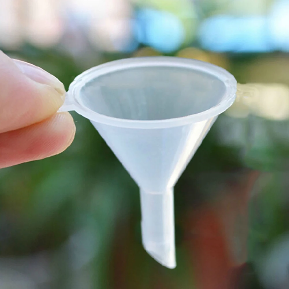 10 шт. прозрачные пластиковые мини жидкие масляные воронки для флакон с арома-Распылителем лаборатории