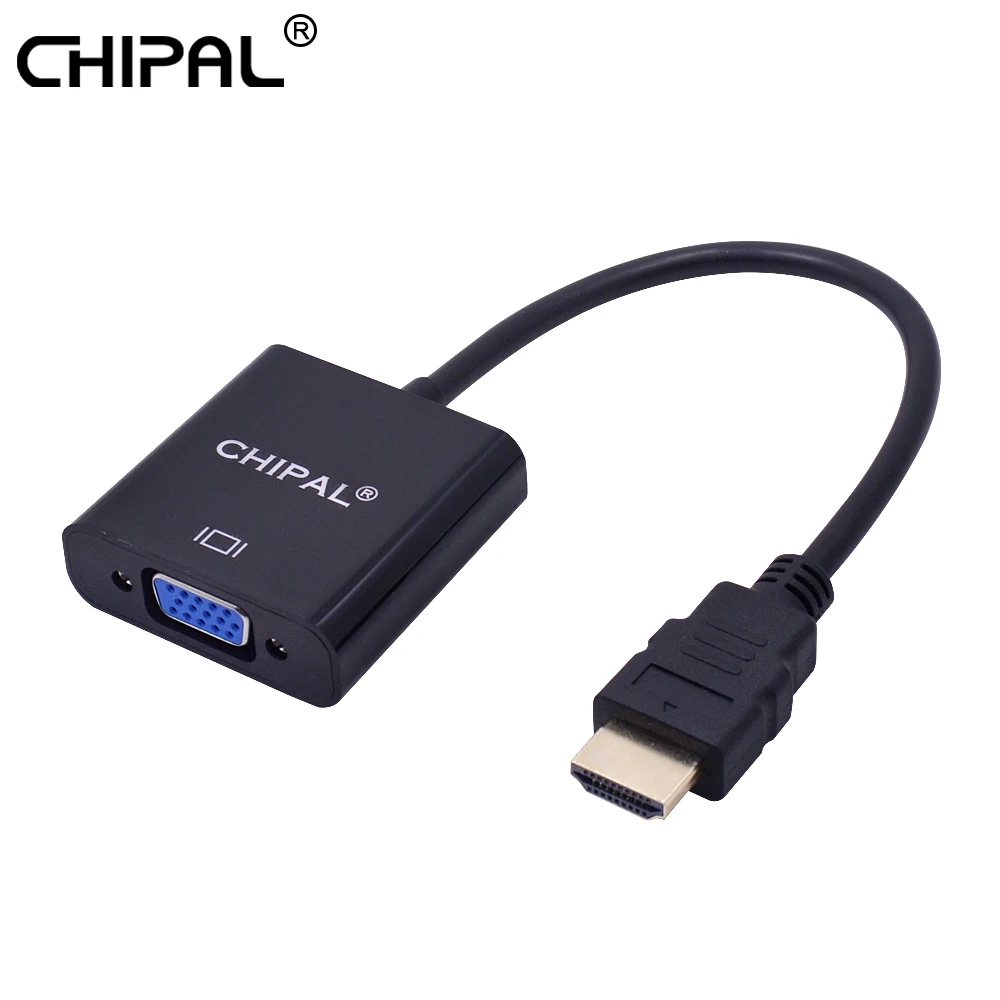 CHIPAL 10 шт. HD 1080P для HDMI-VGA конвертер Кабель-адаптер для все-в-одном ПК компьютер настольный ноутбук планшет HDTV монитор