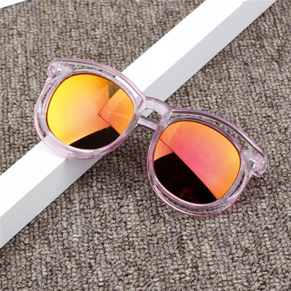 Детские солнечные очки модные цветной, отражающий зеркало Детские квадратная оправа для очков Анит-УФ-очки для мальчиков и девочек, солнцезащитные очки - Цвет линз: C4