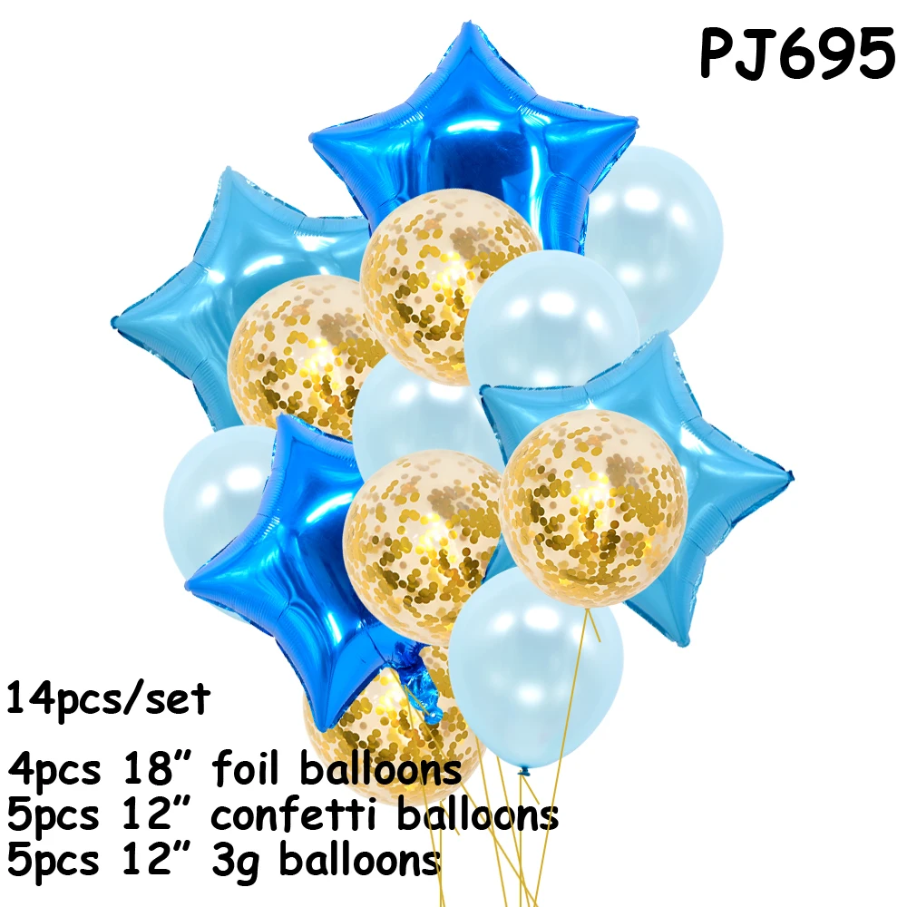 1st на день рождения воздушные шары синий розовый Фольга воздушный шар для Бэйби Шауэр Globos наряд для первого дня рождения украшение для маленьких девочек комплект с рисунком динозавра шарики для вечеринок - Цвет: PJ695