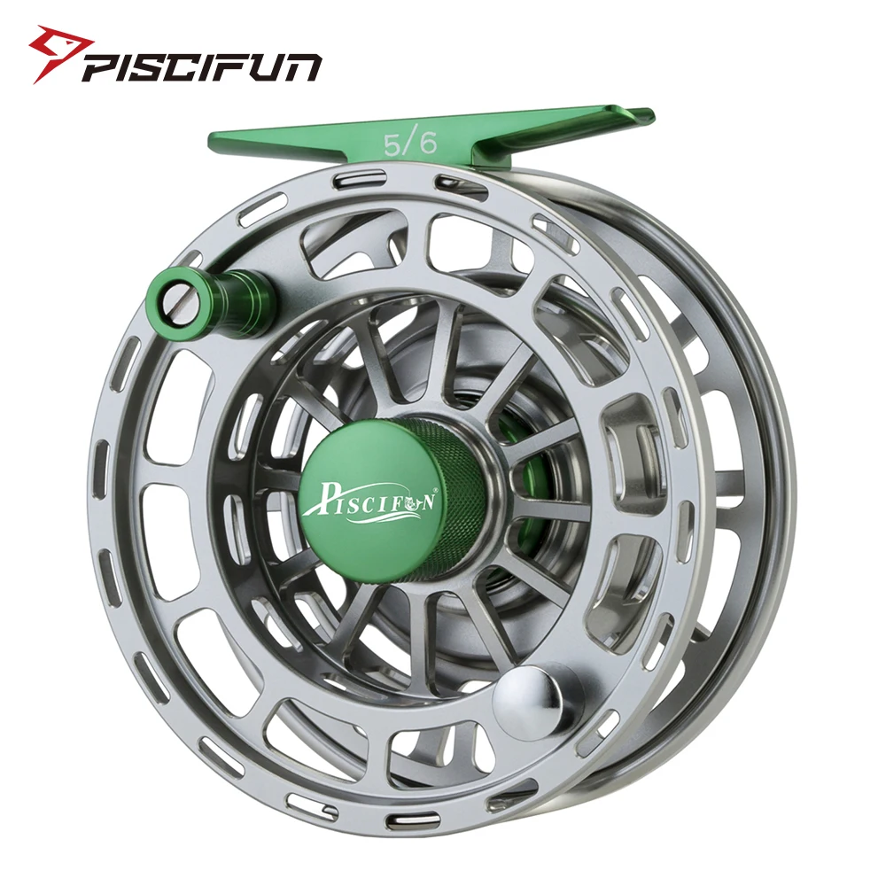 

Piscifun Fly Fishing Reel Platte 3/4 5/6 7/8 9/10 WT CNC Machine Cut Fishing Reel Large Arbor Aluminum Fly Reel